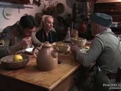 Italian woman feeds the hungry soldiers