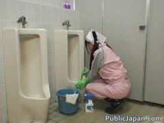 Woman caught in the toilet