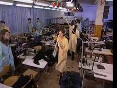 Laura Angel works in a factory producing lingerie-1999
