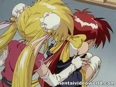Anime - First time baby enjoyed lesbian caresses.