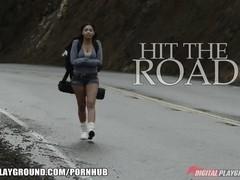 Latina Selena Rose hitchhiking